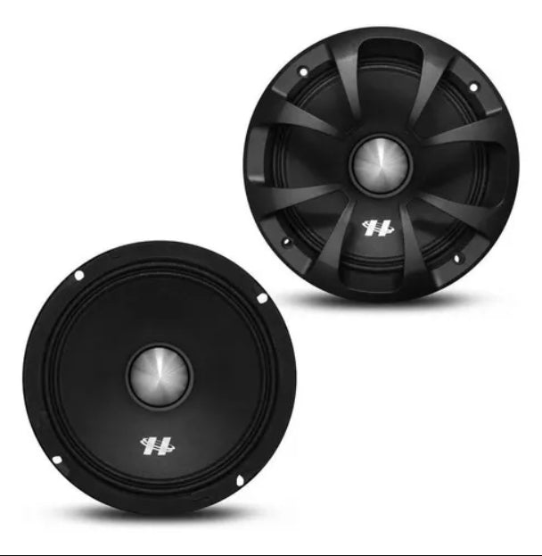 Par de alto-falantes 8 Polegadas midbass Hurricane Pro MB 800 600 W Rms 4 Ohms cor preto
