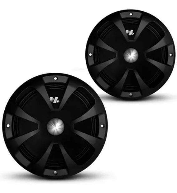 Par de alto-falantes 8 Polegadas midbass Hurricane Pro MB 800 600 W Rms 4 Ohms cor preto