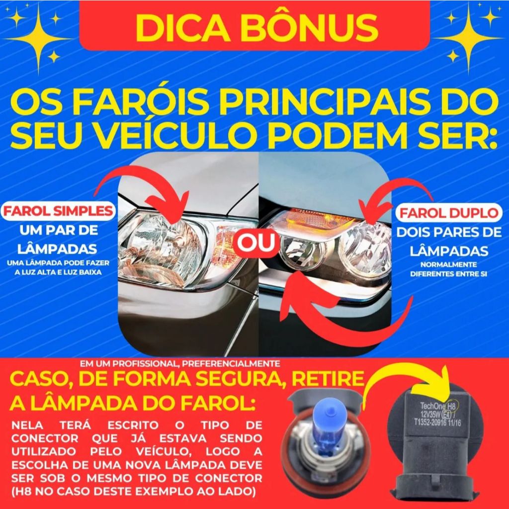 Led Mini Original 63w 6k 12000lm Encaixe H1, H3, H4, H7, H8, H11, H27, HB3, HB4 Rayx Branco