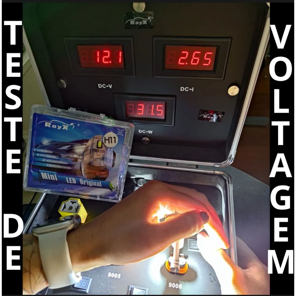 Led Mini Original 63w 6k 12000lm Encaixe H1, H3, H4, H7, H8, H11, H27, HB3, HB4 Rayx Branco