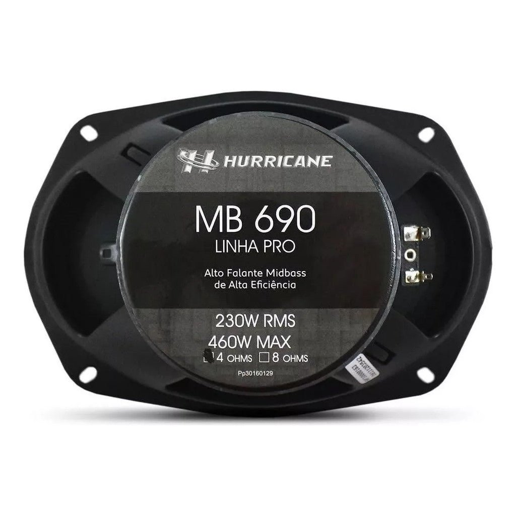 Par Alto Falante Medio Grave Hurricane Pro Mb690 6x9 460w Preto