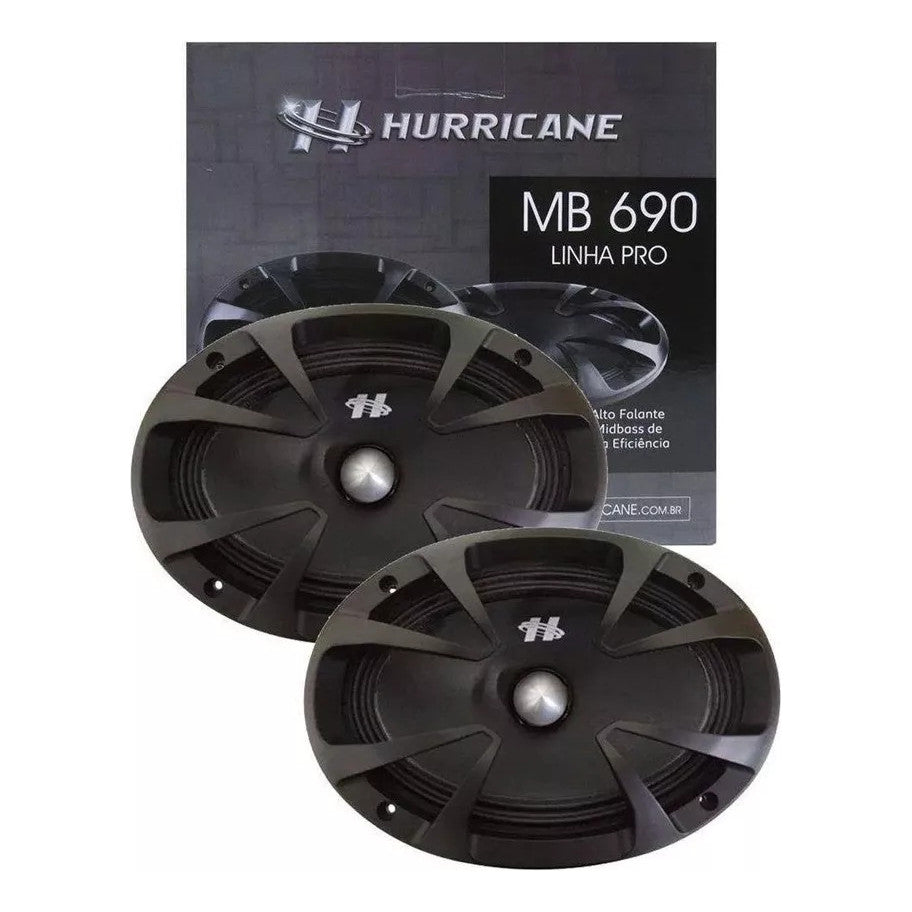 Par Alto Falante Medio Grave Hurricane Pro Mb690 6x9 460w Preto