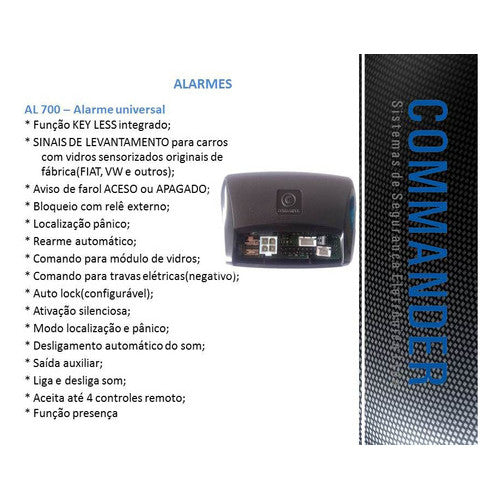 Alarme Automotivo Al700 Commander