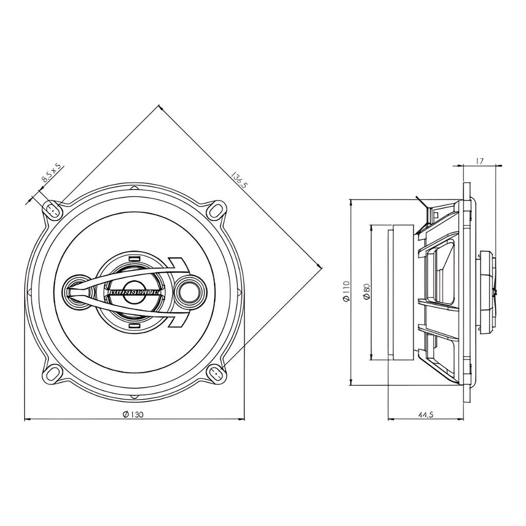 Par Alto Falante Hurricane Quadriaxial 5 Polegadas Qr5 160w