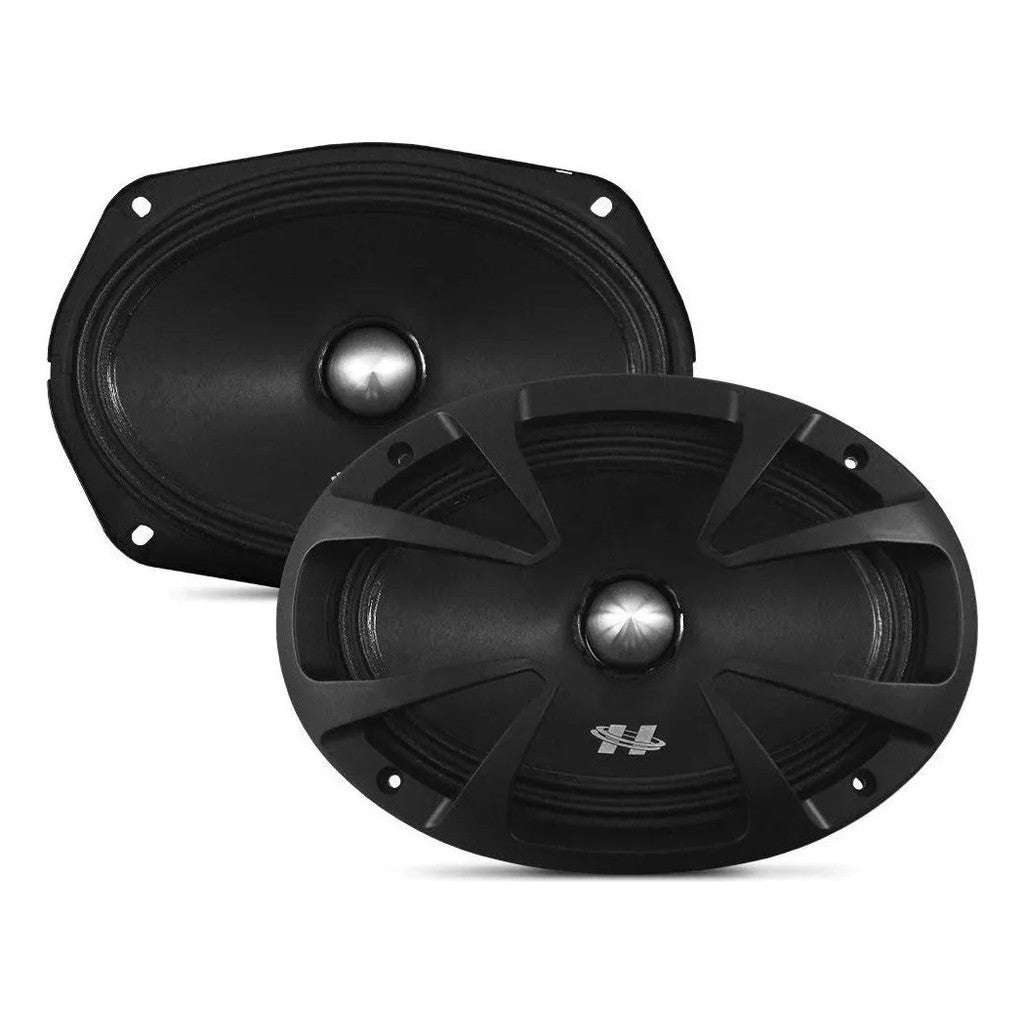 Par Alto Falante Medio Grave Hurricane Pro Mb690 6x9 460w Preto