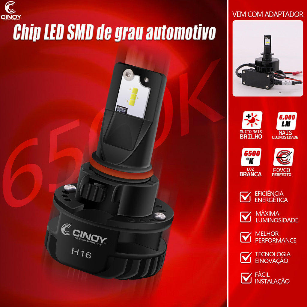Cinoy Kit Lampada Super Led Plus 6500k 12v/24v 6000 Lumens