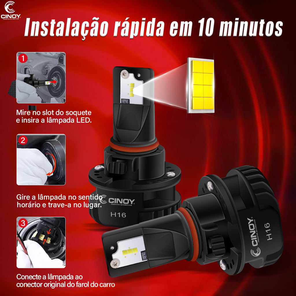 Cinoy Kit Lampada Super Led Plus 6500k 12v/24v 6000 Lumens