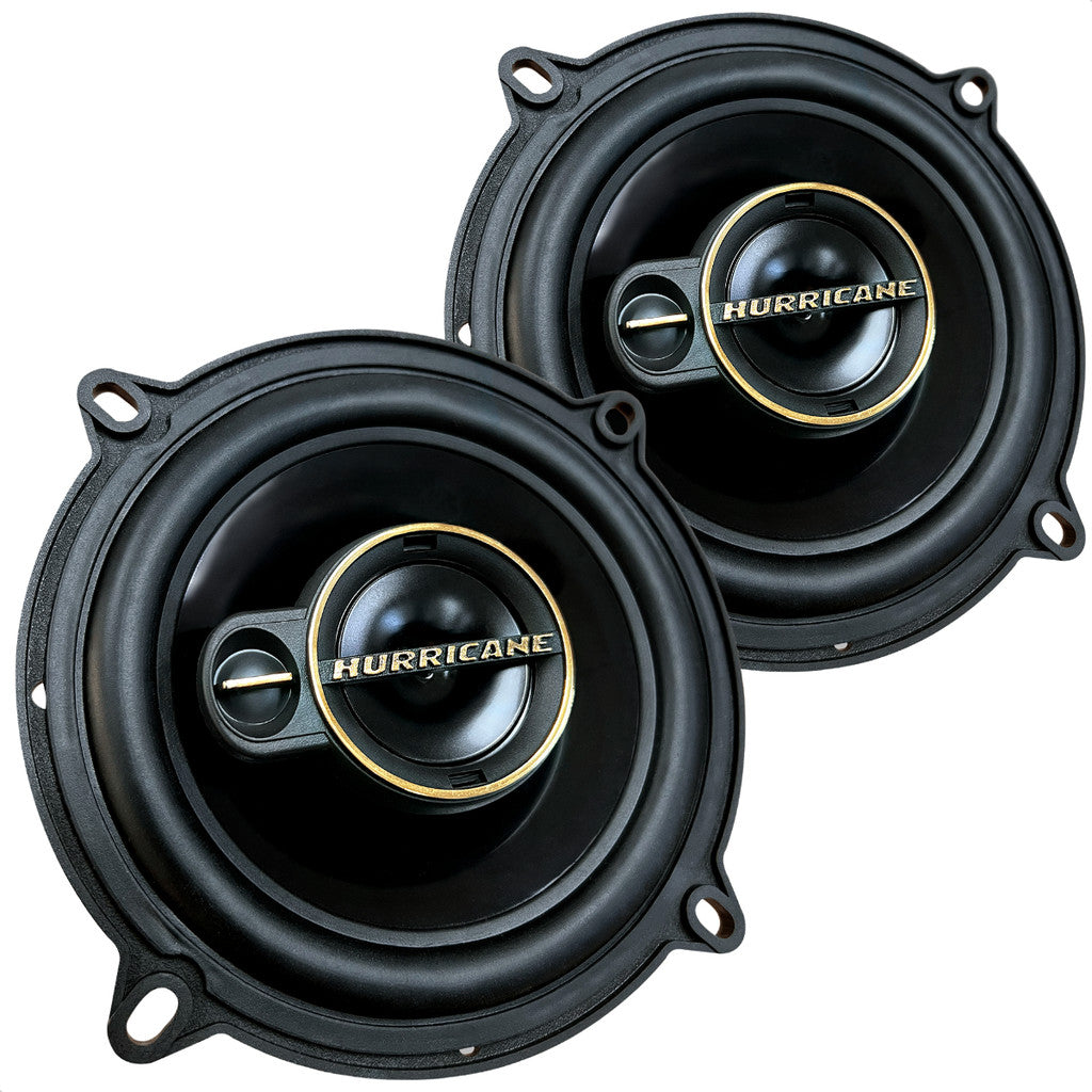 Kit Par Alto Falante Hurricane Triaxial Aurum 5 Pol 120w Rms Preto
